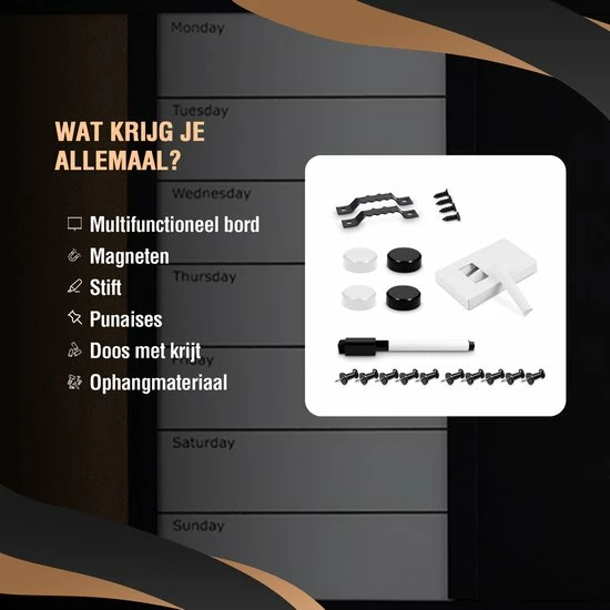 Coupon ๐ HMerch 3-in-1 Weekplanner Magneetbord En Prikbord - Whiteboard En Krijtbord Voor Gezin / Familie - Familieplanner 2023 - To Do Planner Memobord - Maandplanner - Voor Volwassenen En Kinderen ๐งจ 7 Coupon ๐ HMerch 3-in-1 Weekplanner Magneetbord En Prikbord - Whiteboard En Krijtbord Voor Gezin / Familie - Familieplanner 2023 - To Do Planner Memobord - Maandplanner - Voor Volwassenen En Kinderen ๐งจ - Afbeelding 5