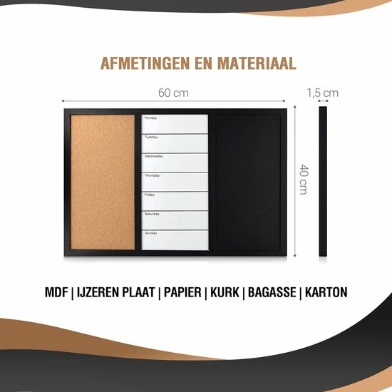 Coupon ๐ HMerch 3-in-1 Weekplanner Magneetbord En Prikbord - Whiteboard En Krijtbord Voor Gezin / Familie - Familieplanner 2023 - To Do Planner Memobord - Maandplanner - Voor Volwassenen En Kinderen ๐งจ 10 Coupon ๐ HMerch 3-in-1 Weekplanner Magneetbord En Prikbord - Whiteboard En Krijtbord Voor Gezin / Familie - Familieplanner 2023 - To Do Planner Memobord - Maandplanner - Voor Volwassenen En Kinderen ๐งจ - Afbeelding 8