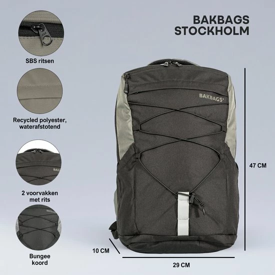 Beste Pirce ๐ฅฐ BAKBAGS Sport Rugzak | Daypack 25 Liter Met Vak Voor Waterzak | Inclusief Regenhoes | Gerecycled Polyester ๐ 5 Beste Pirce ๐ฅฐ BAKBAGS Sport Rugzak | Daypack 25 Liter Met Vak Voor Waterzak | Inclusief Regenhoes | Gerecycled Polyester ๐ - Afbeelding 3