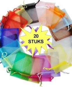 Alternative view of Flash-uitverkoop 🌟 Organza Zakjes Fako Bijoux® - 9 X 12 Cm - Mix - 20 Stuks 😍