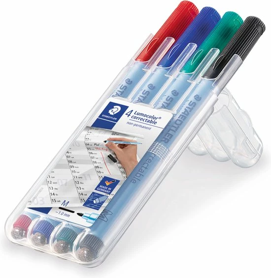 Hete verkoop ๐ STAEDTLER Lumocolor Correctable Pen M - Box 4 Kleuren ๐ฏ 4 Hete verkoop ๐ STAEDTLER Lumocolor Correctable Pen M - Box 4 Kleuren ๐ฏ - Afbeelding 2