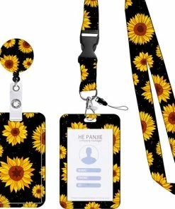 Begroting 🎁 Mycramé Zonnebloem Lange Lanyard Sleutelhanger En Keycord - Badgehouder Met Clip Trekkoord - Uittrekbare Badge Pashouder - Kaarthouder Keykoord - Houder Voor Kaart/Sleutels - Telefoon/GSM Koord - Sleutelkoord - Plastic ID Pashouder Ketting - Telefoonkoord 🔔
