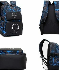 Beste deal ๐ Rugzak Voor Jongens Met Kleine Tasje - Zwart Met Print - Voor Lapotop - Middelbare School Schooltas ๐ 13 Beste deal ๐ Rugzak Voor Jongens Met Kleine Tasje - Zwart Met Print - Voor Lapotop - Middelbare School Schooltas ๐ -A-journal shop 550x571 2