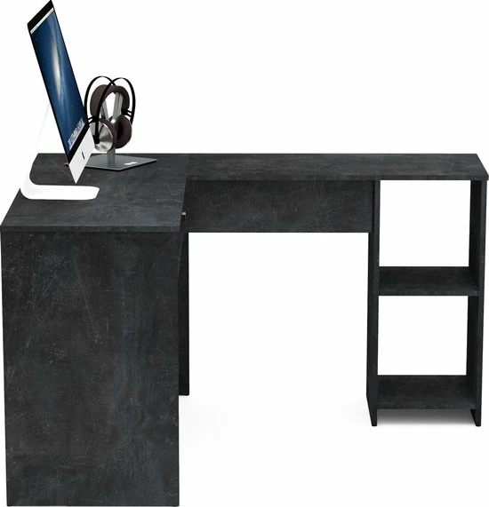 Hete verkoop ⭐ AZ-Home Meubels Hoekbureau Simple - Donkergrijs - Bureau - 140x48x75 Cm 😍 5 Hete verkoop ⭐ AZ-Home Meubels Hoekbureau Simple - Donkergrijs - Bureau - 140x48x75 Cm 😍 - Afbeelding 3