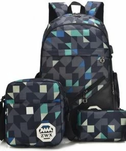 Flash-uitverkoop ✨ Merkloos 3-delige Rugzak Set - Camouflage Techno - Schooltas - Rugzak Kind - Back To School - Rugtas & Schoudertas & Etui 🛒