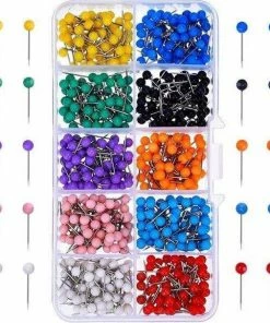 Korting 😀 Algebra Punaises Voor Prikbord - 10 Verschillende Kleuren - Kantoor Accessoires - 500 Stuks 🔥