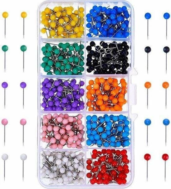 Korting 😀 Algebra Punaises Voor Prikbord - 10 Verschillende Kleuren - Kantoor Accessoires - 500 Stuks 🔥 3 Korting 😀 Algebra Punaises Voor Prikbord - 10 Verschillende Kleuren - Kantoor Accessoires - 500 Stuks 🔥