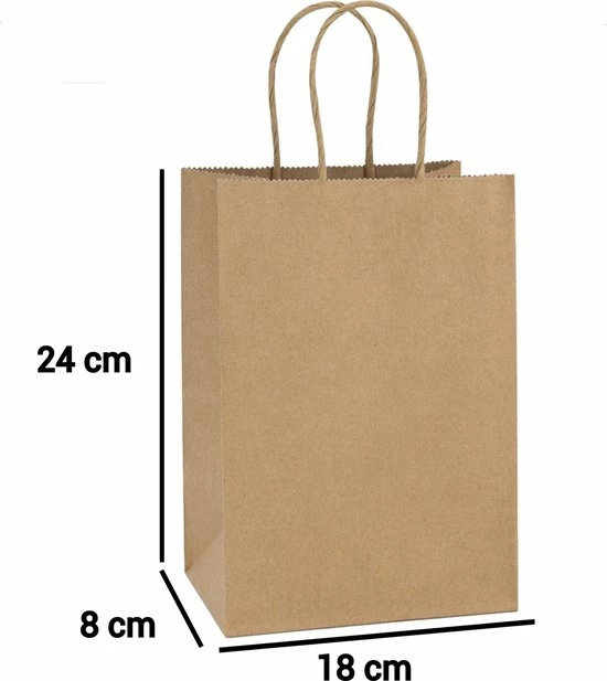 Groothandel 🔔 LOVV-Papieren Tasjes -Cadeautasjes-Cadeauzakjes-voor Sinterklaas En Kerst-50 Stuks-Bruin-Incl 50 Stickers Twv 9,95-18+8x24 Cm ⭐ 4 Groothandel 🔔 LOVV-Papieren Tasjes -Cadeautasjes-Cadeauzakjes-voor Sinterklaas En Kerst-50 Stuks-Bruin-Incl 50 Stickers Twv 9,95-18+8x24 Cm ⭐ - Afbeelding 2
