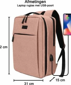 Korting โค๏ธ ZILOU® Rugzak - 15,6 Inch Laptop Rugtas - USB Poort - Waterafstotend - Roze ๐ 13 Korting โค๏ธ ZILOU® Rugzak - 15,6 Inch Laptop Rugtas - USB Poort - Waterafstotend - Roze ๐ -A-journal shop 550x619 1