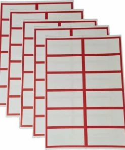 Groothandel 🛒 ACEverpakkingen.nl Etiketten Stickers Blanco Kleur Rood - 60 Etiketten - Labels - 100 × 47mm - Met Schrijfvlak - Zonder Lijmresten - Geschikt Voor School/kantoor/verhuizen ❤️