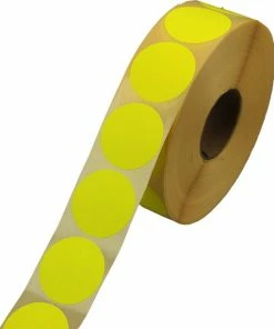 Groothandel ⭐ 500 Etiketten Rond Geel Sticker 35 Mm Op Rol - Label Stickers Gekleurd - Telano 👍