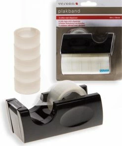 Beste Verkoop ❤️ Verona Plakbandapparaat / Plakbanddispenser - Incl. 6 Rollen Plakband ⌛