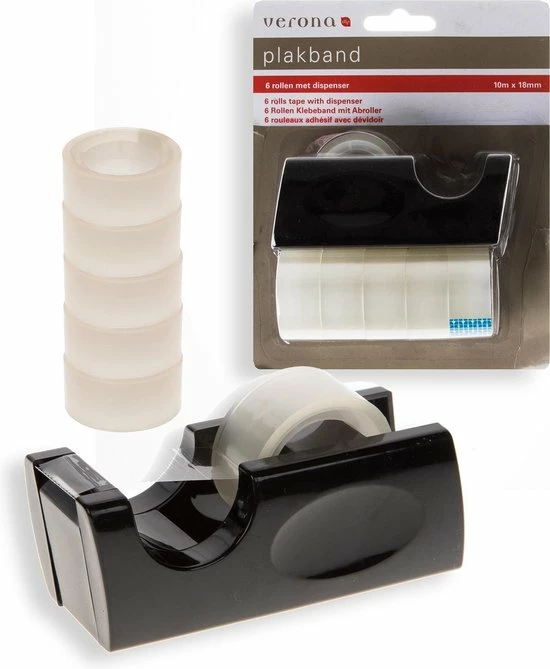 Beste Verkoop ❤️ Verona Plakbandapparaat / Plakbanddispenser - Incl. 6 Rollen Plakband ⌛ 3 Beste Verkoop ❤️ Verona Plakbandapparaat / Plakbanddispenser - Incl. 6 Rollen Plakband ⌛
