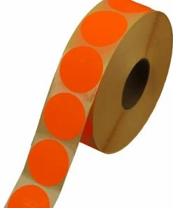 Goedkoopste 👏 500 Etiketten Rond Oranje Sticker 35 Mm Op Rol - Label Stickers Gekleurd - Telano ✨