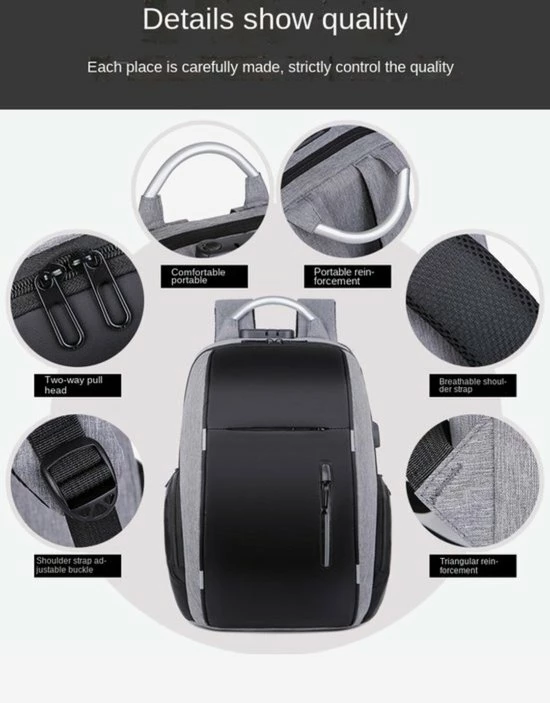 Begroting ๐งจ ASA-STAR - 2022 New Arrival USB Charging Anti-theft Laptop -Anti-Diefstal- Met Slot (Grijs) - Inclusief USB Oplaadstation- ๐ Backpack - School - Office - Waterproof - Travel- Reistassen - Waterdicht - Rugzak Slim Fit School/college Tas Jongens/meisjes ๐ 3 Begroting ๐งจ ASA-STAR - 2022 New Arrival USB Charging Anti-theft Laptop -Anti-Diefstal- Met Slot (Grijs) - Inclusief USB Oplaadstation- ๐ Backpack - School - Office - Waterproof - Travel- Reistassen - Waterdicht - Rugzak Slim Fit School/college Tas Jongens/meisjes ๐