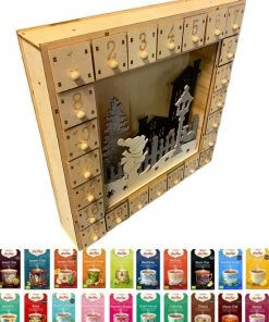 Alternative view of Gloednieuw 🎁 H&L Yogi Tea HoutenAdventskalender - Met LED Verlichting - 24 Theezakjes - Aftelkalender Kerst - Thee Kalender - Feestdagen - Kerst - Kerstcadeau 😀