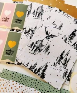 Hete verkoop 🧨 Merkloos Famkez - Cadeauzakjes - Kerst - Inpakzakjes - Kadozakjes - Sluitstickers - Stickers - Lint - Cadeaulint - Inpakpapier 🔔 -A-journal shop 550x741