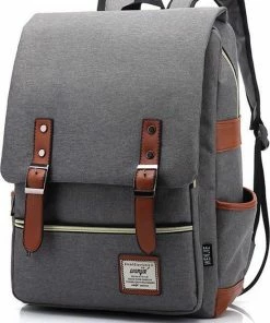 Uitgang 🔔 ZILOU® Rugtas - Rugzak - 20-35 Liter - 16" Laptopvak - School - Werk - Reizen - Grijs 🤩