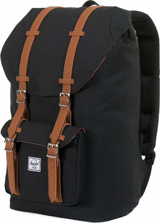 Flash-uitverkoop ๐ Herschel Little America - Black/Tan Synthetic Leather / Ruime Rugzak Met 25L Opbergvolume - 15" Fleece-gevoerd Laptopvak - Magnetische Sluiting / Met Levenslange Fabrieksgarantie / Limited Lifetime Warranty / Zwart ๐ 6 Flash-uitverkoop ๐ Herschel Little America - Black/Tan Synthetic Leather / Ruime Rugzak Met 25L Opbergvolume - 15" Fleece-gevoerd Laptopvak - Magnetische Sluiting / Met Levenslange Fabrieksgarantie / Limited Lifetime Warranty / Zwart ๐ - Afbeelding 4
