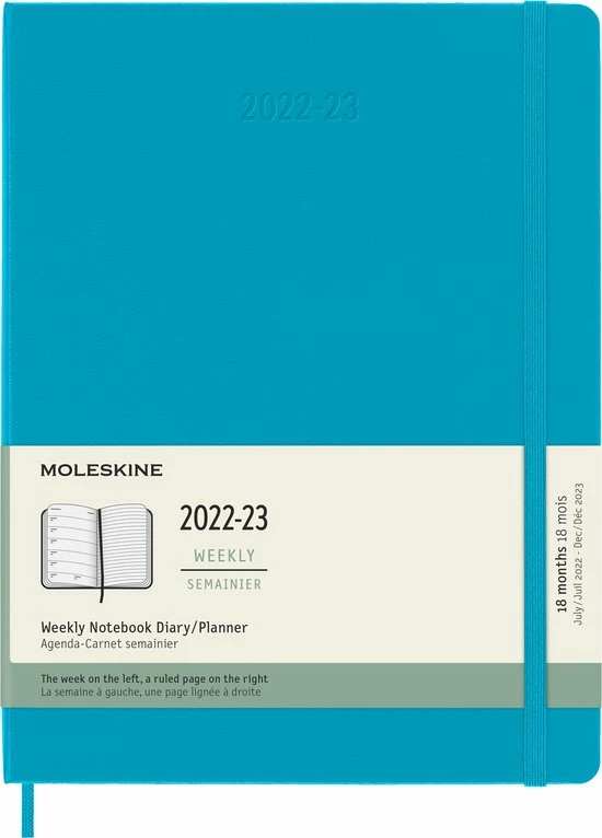 Goedkoopste 🎉 Moleskine 18 Maanden Agenda - 2022/23 - Wekelijks - XL - Harde Kaft - Mangaan Blauw 😉 3 Goedkoopste 🎉 Moleskine 18 Maanden Agenda - 2022/23 - Wekelijks - XL - Harde Kaft - Mangaan Blauw 😉