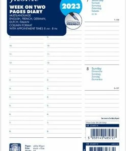 Goedkoopste 🌟 Filofax Agendavulling 1 Week 2 Pagina’s Agenda Met Afspraken In 5 Talen A5 2023 😉