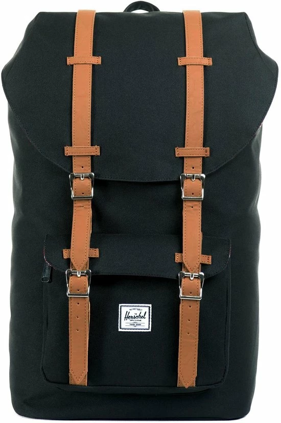 Flash-uitverkoop ๐ Herschel Little America - Black/Tan Synthetic Leather / Ruime Rugzak Met 25L Opbergvolume - 15" Fleece-gevoerd Laptopvak - Magnetische Sluiting / Met Levenslange Fabrieksgarantie / Limited Lifetime Warranty / Zwart ๐ 3 Flash-uitverkoop ๐ Herschel Little America - Black/Tan Synthetic Leather / Ruime Rugzak Met 25L Opbergvolume - 15" Fleece-gevoerd Laptopvak - Magnetische Sluiting / Met Levenslange Fabrieksgarantie / Limited Lifetime Warranty / Zwart ๐